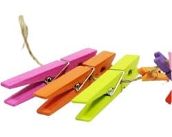Houten Clips - Kleine Knijpers - Foto Decoratie - Natuurlijk Materiaal - 10 Stuks - Gekleurd