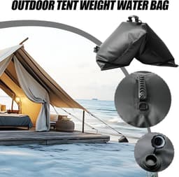 Gewichtsanker Waterzak - Stabiele Bodembasis - Luifel Stabiliseren - Verdikt PVC Materiaal - 20 kg - Zwart — thumbnail 4