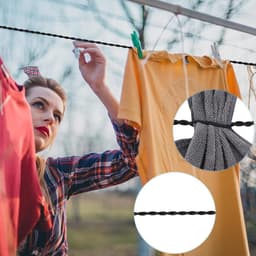 Uittrekbare Waslijn - Reis Waslijn - Kleding Drogen - Antislip Haken - Tot 250 cm - Zwart — thumbnail 3