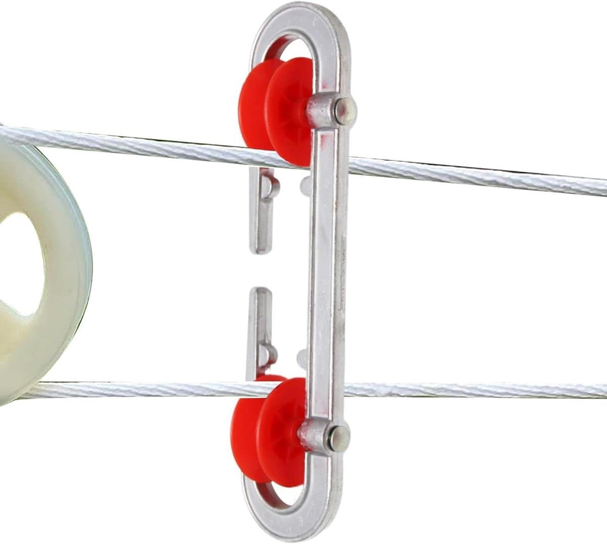 Waslijnrol - Waslijnspanner Katrol - Was Drogen - Voorkomt Klitten - 18.5 cm - Aluminium — afbeelding 1