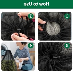Wasnetten voor de Wasmachine, 60×90 cm Herbruikbare Mesh Tassen met Trekkoord voor Kleding, Beddengoed en Speelgoed — thumbnail 5