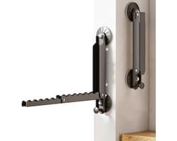 Deurkapstok, inklapbaar, met zuignap en haken, kledinghaken, zonder boren, ruimtebesparend, slaapkamer, badkamer, deurhaak om op te hangen, voor kleding, handdoeken, badjassen, hoed, zwart