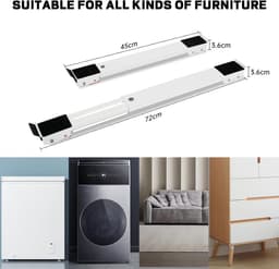 Wasmachine Onderstel - Apparatenbasis Verrijdbaar - Meubels Verplaatsen - Verstelbaar Remontwerp - 45-72 cm - Zwart — thumbnail 3