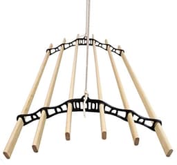 Droogrek plafond - Kledingdroger ophangbaar - Ruimtebesparend drogen - Met katrolsysteem - 180 cm lengte - Zwart — thumbnail 4
