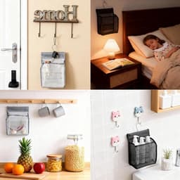 Wasknijperzakken om op te hangen, herbruikbare knijperzakken voor wasknijpers, praktische manden voor huis en tuin (zwart, grijs) — thumbnail 3