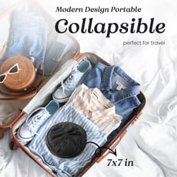 Wasmand - 1 stuk - Opvouwbare wasmand – Pop-up wasmand - Inklapbare pop-up wasmand van gaas - Voorzien van stevige handgrepen en zijvak - Draagbare, opvouwbare mand voor studentenkamers, badkamers en op reis - Zwart — thumbnail 3