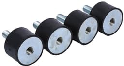 Dailygoods- Schokdemper Rubber - Trillingsdempers - Silent Block Isolator - Cilindrische Beugels - Pack van 4 - Zwart/Zilver - Trillingsdemper — thumbnail 1