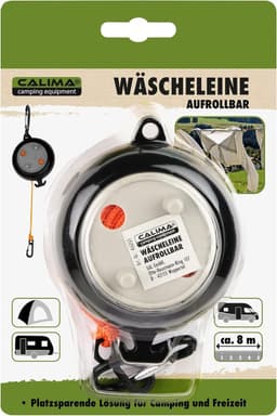 Waslijn Oprolbaar - Reis Waslijn - Kamperen en Reizen - Ruimtebesparende Oplossing - 8 Meter Lengte - Wit — thumbnail 3