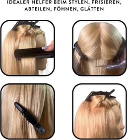 Haarklemmen Set - Professionele Clips - Haar Styling - Sterke Grip - 4 Stuks - Zwart — thumbnail 4