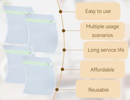 Dailygoods- Waszakken Herbruikbaar - Set van 4 - Polyester Mesh - Antikreuk - Lichtgewicht - Ideaal voor Reis en Activiteiten - Wasnet — thumbnail 4