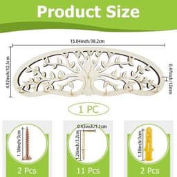 Dailygoods - Houten Kruiden Droogrek - Wandmontage met 11 Haken voor Droge Planten en Decoratie — thumbnail 5