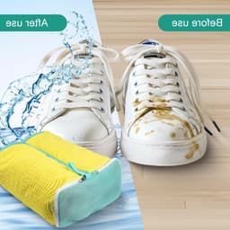 Schoenwaszak voor de wasmachine met 2 verstelbare schoenstrekkers en 2 stofdichte zakken voor sneakers, 39 x 33 x 17 cm, ideaal voor het reinigen van sportschoenen en leren schoenen. — thumbnail 4
