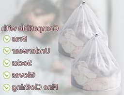 2-delige wasnetten 50 x 60 cm voor de wasmachine, herbruikbaar en dichtmazig met trekkoord voor optimale bescherming van delicate kleding — thumbnail 3