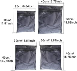 Dailygoody - Wasnet voor wasmachine - Waszak met ritssluiting - Zwart - Geschikt voor kleding - 4 stuks voor ondergoed en babykleding — thumbnail 5