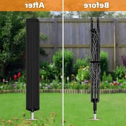 Duurzame Waterdichte Bescherming voor Waslijn - 420D Heavy Duty Rotonde Waslijnhoes met Rits voor Buiten (165 x 16 x 16 cm) — thumbnail 5