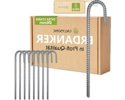 Stabiele Grondankers van 30 cm met 6 mm Diameter - Ideaal voor Tent, Trampoline en Schutting Bevestiging