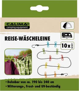 Reiswaslijn - Draagbare Waslijn - Kleding Drogen - Verstelbaar tot 240cm - 190-240 cm - Multicolor — thumbnail 2