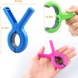 Grote handdoekclips voor strandstoelen - 8 stuks handdoekhouders voor strandstoel - zwembadstoel op een cruiseschip - extra grote - stevige wasknijpers - strandstoelclips als onmisbare strandaccessoires - 4 kleuren — thumbnail 3