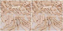 2 set 100 stuks natuurlijke houten haringen wasknijpers clips 35 * 5mm — thumbnail 1