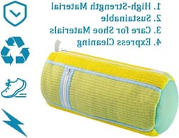 Schoenwaszakken voor de wasmachine - 2 stuks, ideaal voor sneakers, sportschoenen en canvas schoenen, 39 x 19 cm, geel — thumbnail 4