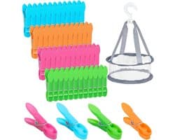 Wasknijpers set - Kleding klemmen - Kleding drogen - Windbestendig sterk - 48 stuks - Gekleurd