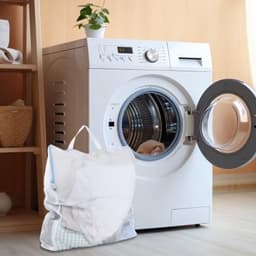 Set van 4 Draagbare Herbruikbare Waszakken, Machinewasbaar, Ideaal voor Reizen, Ondergoed, Handdoeken en Sjaals, Twee Maten, Blauw — thumbnail 1