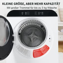 Re-purelife® wasdroger compact met 6 programma's - droogtrommel van ABS met UV- en hoge temperatuursterilisatie - wanddroger met timer en kinderslot - modern wit 49,5 × 42 × 59,5 cm — thumbnail 5