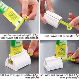 3 Stuks Tandpasta Papieren, Plastic Tandpasta Knijper, Draaiende Dispenser voor Tandpasta en Handcrème (Blauw, Rood, Groen) - Handig en Hygiënisch Gebruik — thumbnail 2