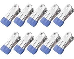 Wasknijpers - Kledingklemmen - Kleding Drogen - Roestvrij Staal - 50 Stuks - Donkerblauw