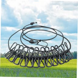Droogmolen Camping - Waslijn Reizen - Kleding Drogen - Met Clips - 190 cm - Zwart — thumbnail 4