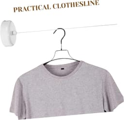 Waslijn Intrekbaar - Droglijn Binnen - Kleding Drogen - Verstelbare Lengte - Tot 10 Meter - Wit — thumbnail 4