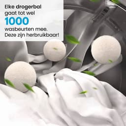 Allvara® Drogerballen - 100% Schapenwol - Herbruikbaar - Verkort Droogtijd & Bespaart Energie - 6 stuks inclusief opbergzak — thumbnail 3