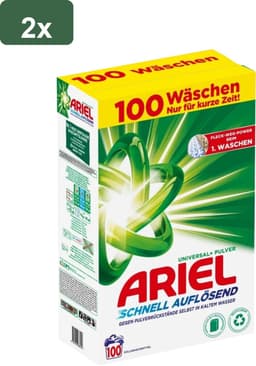 Ariel - Wasmiddel - Waspoeder - Quick Dissolving - Universal+ - 200 wasbeurten (2 x 6KG) - Effectief vanaf 30°C - Voor de witte was - Snelle oplossing — thumbnail 2