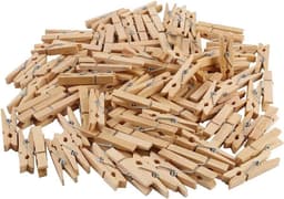 Houten Wasknijpers - Kleine Knijpers - Ambachten en Decoratie - Stevige Klemkracht - 100 stuks - Natuurlijk Hout — thumbnail 1