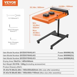 Zeefdruk Flitsdroger - Infrarood Droger - Prints Drogen - Automatische Sensor - 485 x 54 cm - Zwart — thumbnail 3