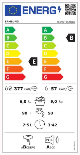 Samsung WD90T654DBE | Was-droogcombinatie | 9kg Wassen & 6kg Drogen | AddWash | EcoBubble — thumbnail 2