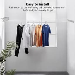 Dailygoods- Waslijn Intrekbaar 3,2-3,75 m - Wandmontage - Kunststof - 4-5 Touwen - 8 kg Capaciteit - Ruimtebesparend Ontwerp - Wasdroger — thumbnail 4