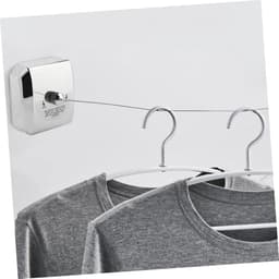 Intrekbare Kledinglijn - Verstelbare Waslijn - Kleding Drogen - Roestvrijstalen Lijn - 2.8 Meter - Zilver — thumbnail 2