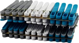 Wasknijpers Set - Kledingklemmen - Was Ophangen - 100% Recyclebaar Materiaal - 36 Stuks - Blauw Grijs Wit — thumbnail 2