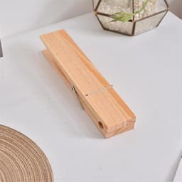 Houten wasknijpers - Handdoekhouders clips - Ruimte organiseren - Slijtvast materiaal - 30 cm - Houtkleur — thumbnail 5