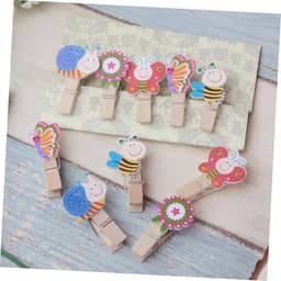 Houten Wasknijpers - Kleine Clips - Foto Ophangen - Natuurlijk Hout - 40 Stuks - Diverse Kleuren — thumbnail 3