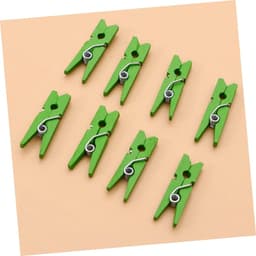 Houten Clips - Mini Knijpers - Foto Decoratie - Duurzaam Houtmateriaal - 300 Stuks - Groen — thumbnail 2