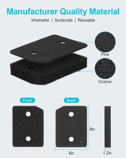 4 Stuks - Vervangend Schuimfilter - Filter Spons Foam van Condensor Wasdroger Alternatief Geschikt voor Droger Miele - voor Miele 9164761 Warmtepompdroger - 20.7 x 15.7 x 3 cm - zwart — thumbnail 2