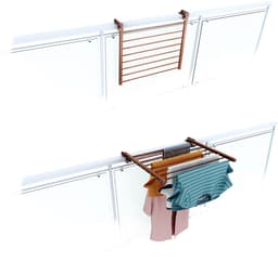 Foxydry Duo 62 cm wasrek balkon - corten - rechthoekige reling — thumbnail 1