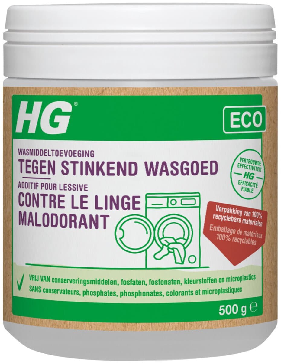 6x HG Eco Wasmiddeltoevoeging tegen Stinkend Wasgoed 500 gr — afbeelding 1