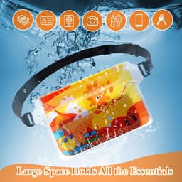 Tas, 4 stuks, waterdichte telefoonhoes, waterdicht, onderwater, waterbestendige heuptas, Hawaïaans patroon, mobiele telefoon, waterdichte tas, beschermhoes voor watersport, zwemmen, raften — thumbnail 3
