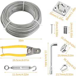 Waslijn voor Buiten - 50 m - 3 mm - Roestvrij Staal met PVC Coating - Voor Buitengebruik — thumbnail 3