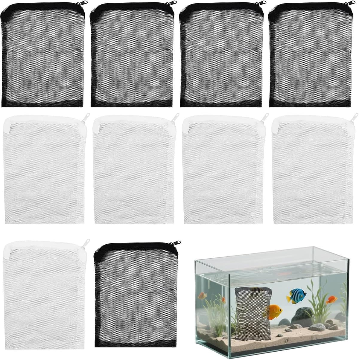 Herbruikbare Filterzakken voor Aquarium - Wit - 6 x 4 inch - Duurzaam en Milieuvriendelijk - Voor Filtratie Media — afbeelding 1