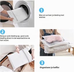 Wasnetten voor de wasmachine - 5 delige set voor delicate kleding, sokken, ondergoed en babykleding — thumbnail 2