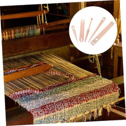 1set Mini Weefgetouw Accessoires Duurzame Houten Weefnaalden Handweefstok Weefgereedschap Voor Beginners Compleet Reisvriendelijk Weefset Voor Tapestry Dekens — thumbnail 2